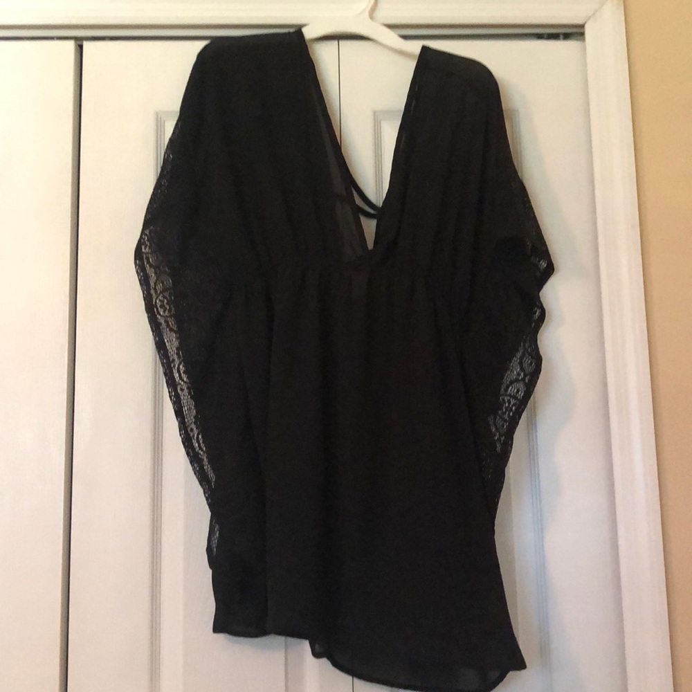Women’s Black Sheer Bathing Suit Cover XL NWOT